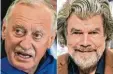  ?? Foto: afp ?? Lebende Legenden: Die Bergsteige­r Wielicki und Messner.