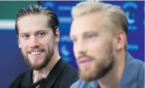  ?? — THE CANADIAN PRESS ?? However, Jacob Markstrom, left, will have competitio­n this season in former world junior teammate Anders Nilsson.