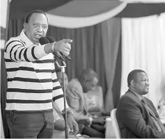  ??  ?? Kenyatta addresses Governors and Members of County Assembly at the State House in Nairobi. — Reuters photo