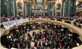  ?? Photograph: Eric Cox/Reuters ?? The outcome of the state supreme court race could influence critical areas of public life, such as abortion rights.