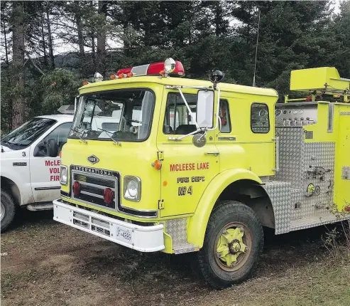  ??  ?? A volunteer fire department north of nilliams Lake was left without one of its fire trucks Saturday after someone stole gas. Fire Chief Ian Hicks wrote that security cameras would soon be installed to prevent future thefts.