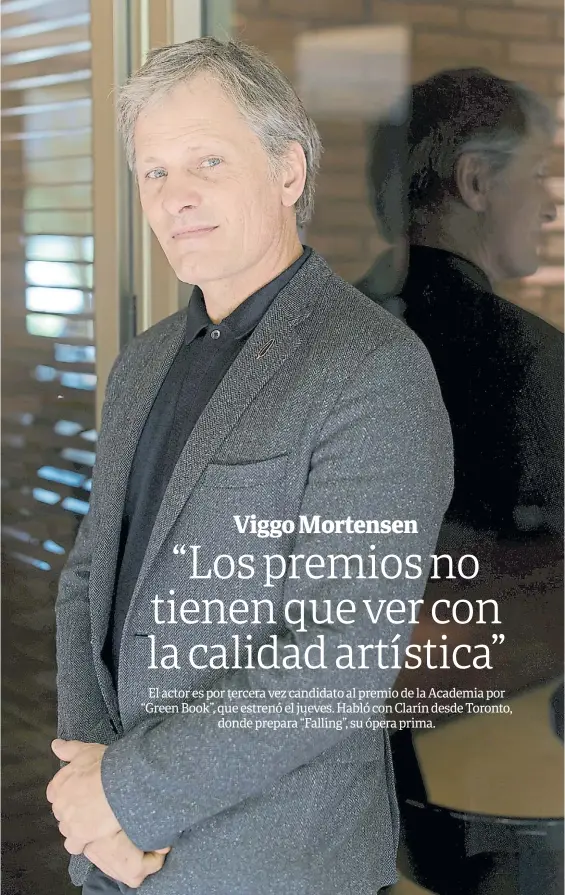  ??  ?? Será la vencida. “Lo dudo”, dice, cauto, Viggo sobre la posibilida­d de llevarse el Oscar en su tercera nominación. “Estar nominado ya es suerte”.