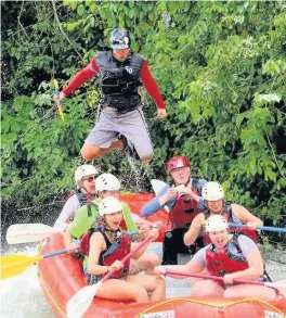  ??  ?? Rhiannon and pals white-water rafting on the Balsa River