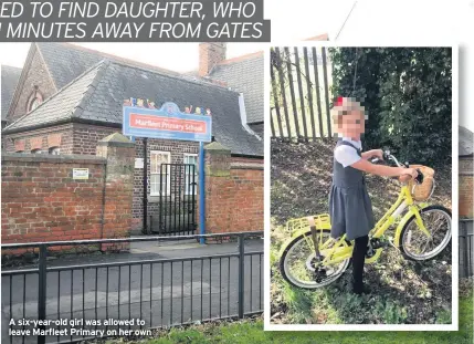  ??  ?? A six-year-old girl was allowed to leave Marfleet Primary on her own