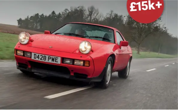  ??  ?? Above With its pop-up headlights activated, the 928 looks less shark and more... frog