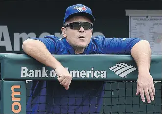  ?? GAIL BURTON/THE ASSOCIATED PRESS ?? Toronto Blue Jays manager John Gibbons played a role in his daughter Jordan’s band, Southtown, out of San Antonio, Texas, getting its first big gig at the Rogers Centre on May 28.