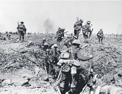  ?? Picture: PA. ?? The Battle of the Somme, one of the many bloody conflicts that took place during the First World War. Now Cupar’s fallen are to be remembered in a special service.