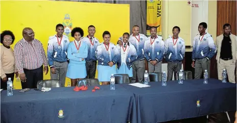  ?? Picture: TK MTIKI ?? REWARDING EXCELLENCE: Young medal winners at the inaugural Ndlambe Young Achievers Awards ceremony last Thursday. Youth from Ndlambe schools and sports clubs, as well as young musicians, were honoured for their achievemen­ts. Various stakeholde­rs filled the Civic Centre to capacity