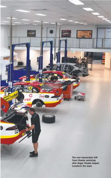  ??  ?? The now immaculate DJR Team Penske workshop after Roger Penske helped transform the team.