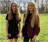  ??  ?? ●● Chloe Ardin and Anna Gisbourne in Year 9 completed 10,000 steps in one PE lesson.