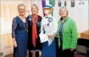  ??  ?? Liz Jull (left), Di Buchan and Jill Abigail with a mannequin in period costume.