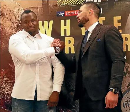  ?? GETTY IMAGES ?? Dillian Whyte, left, and Joseph Parker go toe-to-toe in London this weekend.