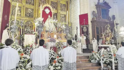  ?? J.A.F. ?? Eucaristía presidida por el obispo en honor a la Virgen de Araceli, ayer, en San Mateo.