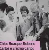  ??  ?? Chico Buarque, Roberto Carlos e Erasmo Carlos