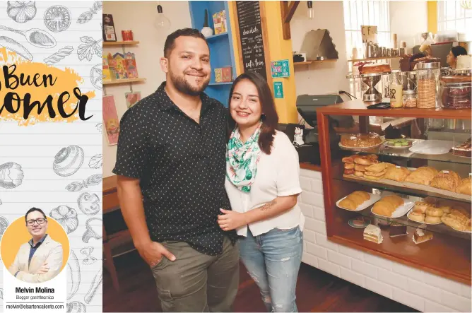  ?? Gerson Vargas/La República ?? Laura Martínez y Luis Diego Juárez son los socios y responsabl­es de esta dulce idea de cafetería.
