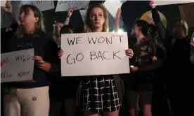  ?? Photograph: Kevin Dietsch/Getty Images ?? Activists rally outside the US supreme court in Washington on 2 May 2022.