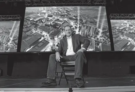  ?? Kin Man Hui/Staff photograph­er ?? Port San Antonio President and CEO Jim Perschbach is the visionary behind the new esports stadium at Tech Port Center + Arena.