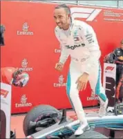 ?? AP ?? Former world champion Jacques Villeneuve said recently that Lewis Hamilton (in pic) believes he is Jesus.
