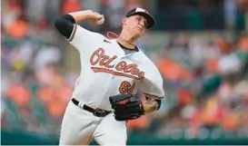  ?? JULIO CORTEZ/AP ?? Orioles starting pitcher Tyler Wells exited Wednesday night’s 6-4 loss against the Tampa Bay Rays with lower back discomfort, the team said.