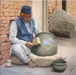  ??  ?? Left: Dave Mcnally, Nepali Potter, oil, 30 x 30"
