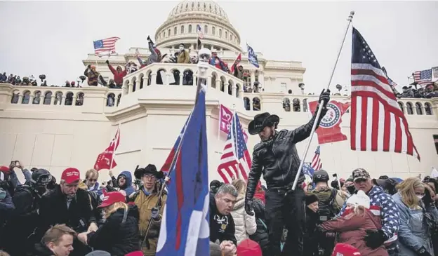  ??  ?? 0 Donald Trump was blocked from Facebook indefinite­ly following violent clashes in the US Capitol on January 6, which he was blamed for inciting