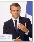 ?? (Photo AFP) ?? Emmanuel Macron, hier, lors de la conférence de presse.