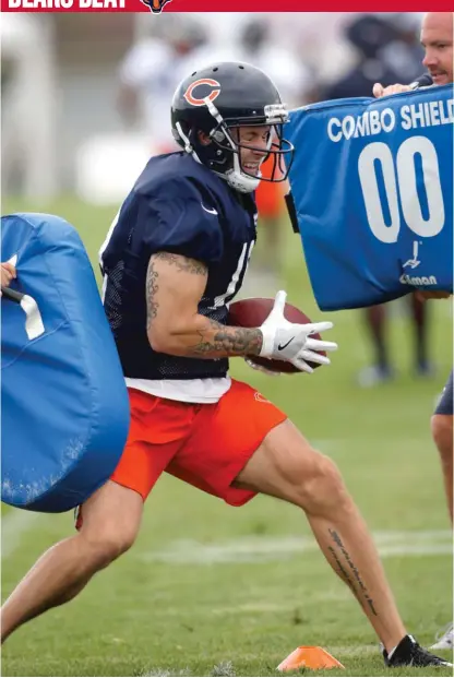  ?? | NAM Y. HUH/ AP PHOTOS ?? Bears rookie wide receiver Tanner Gentry has been one of the team’s best players in training camp.