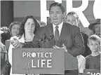  ?? JOHN RAOUX/ AP ?? Florida Gov. Ron DeSantis signed a 15- week abortion ban into law April 14.