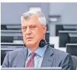  ?? FOTO: AP ?? Hashim Thaci sitzt auf der Anklageban­k in Den Haag.