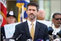  ?? SHAE HAMMOND — STAFF ARCHIVES ?? San Jose Mayor-elect Matt Mahan speaks during a news conference at San Jose City Hall in November. He took office on Jan. 1.