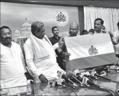  ?? ARIJIT SEN/HT ?? ▪ In adopting a state flag, Siddaramai­ah ran the risk of attempting to place the regional identity of Kannadigas above all their other identities, including their national one