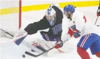  ?? PIERRE OBENDRaUF ?? Laval Rocket goaltender Cayden Primeau will be in a Canadiens uniform on Tuesday as Montreal hosts the New York Islanders.