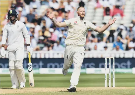  ??  ?? Above: England’s Ben Stokes celebrates taking the wicket of India’s Hardik Pandya as England win the Specsavers First Test match at Edgbaston. Below: Dawid Malan, who was dropped as England’s selectors called up Ollie Pope for Second Test.