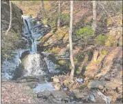  ?? BETSY GRAHAM ?? Mukluk lower falls: Waterfalls tumble in a ravine at the Sprague Land Preserve.