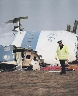  ??  ?? The remains of Pan Am Flight 103, photograph­ed on 22 December 1988