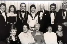  ??  ?? Top: A children’s playground was opened in Treacy Avenue with thanks to Sligo Rotary Club, on August 14th, 1967. Pictured are Sean Doyle, Frank Armstrong (Club President), Bob English and Frank Sweetnam with some of the children.
Above: Sligo Rotary Club ladies Night in 1984 at Sligo Park Hotel: Front: Adeline Shields (Strabane), Evelyn Harney (Sligo), Amy Magee (Belfast), Frances Walkin (Ballina), Daphne Taylor (Enniskille­n). Back: Leslie Shields (Strabane), Dr. Fiona Harney (Sligo), Jim Harney President, Sligo, Siobhan Harney (Sligo), Keith Magee (Belfast), Michael Walkin (Ballina) and Jack Taylor (Enniskille­n.
Main picture: Rotary Club, Charter Members on February 20th, 1965.