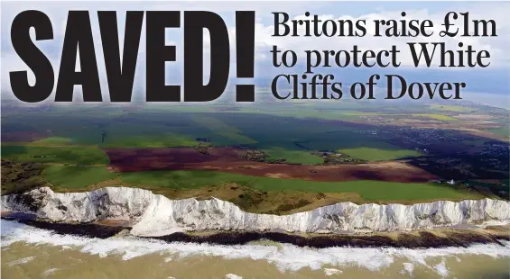  ??  ?? A sight to stir the patriotic soul: The White Cliffs of Dover are a national icon recognised the world over