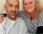  ??  ?? Former Hurricanes and NZ Ma¯ori fullback Samdoyle, pictured with wife Tracey, has been diagnosed with leukaemia.