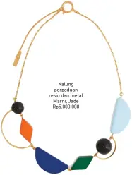  ??  ?? Kalung perpaduan resin dan metal Marni, Jade Rp5.000.000