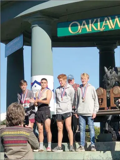  ?? Photograph­s submitted ?? The Blackhawk cross country team finished third overall in the competitio­n at Hot Springs this past weekend.