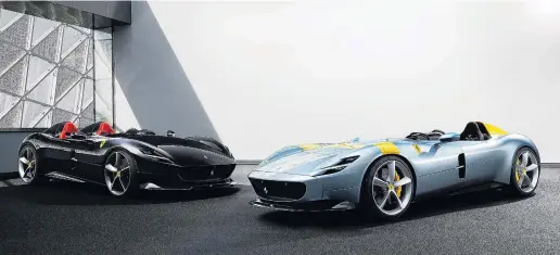 ?? PHOTOS: REUTERS ?? The new (and sold out) Ferrari Monza SP1 (right) and SP2.
