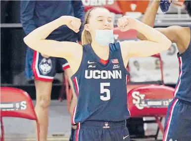  ?? APFILE PHOTO ?? Freshman Paige Bueckers has made her presence felt in the college game perhaps faster than any player in UConn’s storied history, and the rest of the country has taken notice.“This is a very, very special basketball player,”DePaul coach Doug Bruno says.
