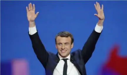  ?? FOTO AP ?? Emmanuel Macron: “We hebben een bladzijde in het Franse politieke leven omgedraaid.”