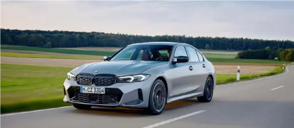  ?? Fabian Kirchbauer Photograph­y/BMW ?? The BMW M340i gets a new look for the 2023 model year, and it’s a pretty upgrade.