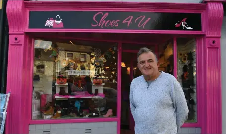  ??  ?? Tim Horgan of Shoes 4 U, Main Street, Castleisla­nd.