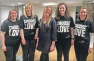  ??  ?? Waitresses, left to right, Mairi MacDonald, Jenni Stokes, Jacqui MacKinnon, Marlene MacDonald and Lynsey Finlayson.