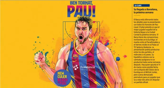  ?? FCBARCELON­A ?? Con esta imagen presentó el Barcelona el regreso de Pau Gasol