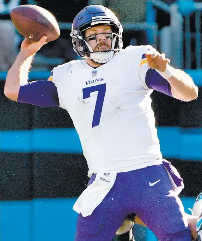  ??  ?? Case Keenum, quarterbac­k titular de Minnesota