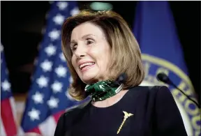  ?? The Associated Press ?? House Speaker Nancy Pelosi of Calif., speaks during a news conference on Capitol Hill,Thursday, in Washington.