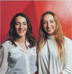  ??  ?? Joannie Verreault et Iris Benoit ont reçu le prix Coup de coeur du Défi Start-up 7 pour leur entreprise Mahonix Surf Shop.